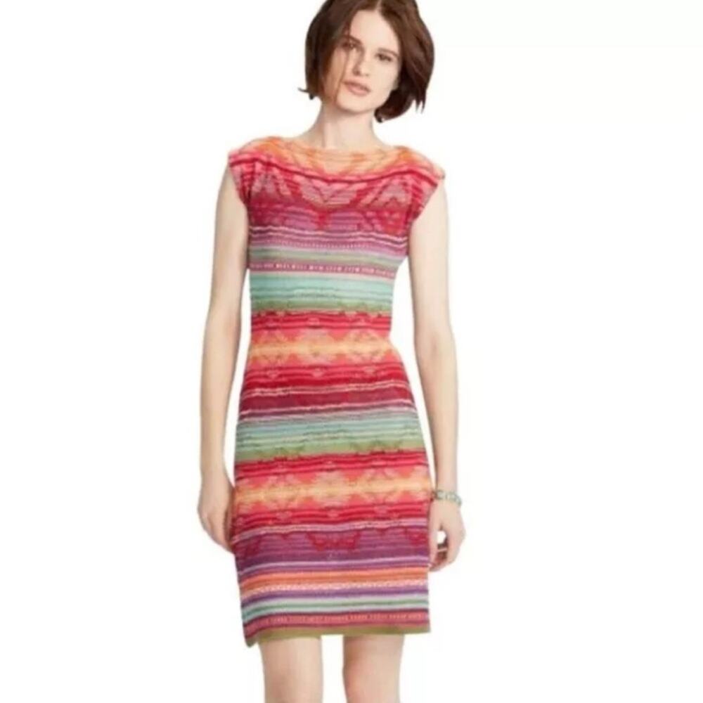 Lauren Ralph Lauren Southwest Tribal Linen Sweater Dress Petite Medium Multi NWT
